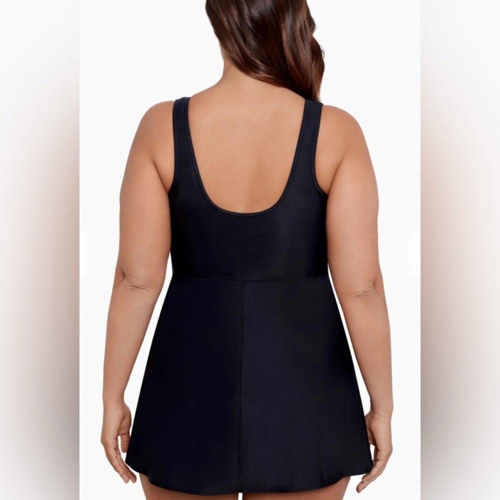 New Miraclesuit Plus Size Marais Swim Dress in Black Size 18 - Picture 2 of 7